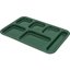 4398808 - Right Hand 6-Compartment Melamine Tray 14.5" x 10" - Forest Green