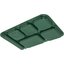 4398808 - Right Hand 6-Compartment Melamine Tray 14.5" x 10" - Forest Green