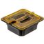 10511U13 - StorPlus™ High Heat Handled Notched Universal Food Pan Lid 1/6 Size - Amber