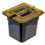 10511U13 - StorPlus™ High Heat Handled Notched Universal Food Pan Lid 1/6 Size - Amber