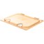 10439Z13 - StorPlus™ High Heat EZ Access Hinged Notched Universal Food Pan Lid 1/2 Size - Amber