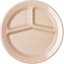 PCD21125 - Polycarbonate Narrow Rim 3-Compartment Plate 11" - Tan
