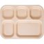PCD80125 - Polycarbonate 5-Compartment Tray 13.75" X 10.62" - Tan