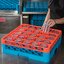RG25-1C412 - OptiClean™ 25-Compartment Divided Glass Rack with 1 Extender 5.56" - Orange-Carlisle Blue
