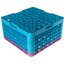 RG25-4C414 - OptiClean™ 25-Compartment Divided Glass Rack with 4 Extenders 10.3" - Lavender-Carlisle Blue