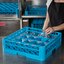 RC20-114 - OptiClean™ 20-Compartment Divided Tilted Glass Rack with 1 Open Extender 20 Compartment - Carlisle Blue
