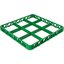 RE9C09 - OptiClean™ 9-Compartment Divided Glass Rack Extender 1.78" - Green