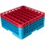 RG49-3C410 - OptiClean™ 49-Compartment Divided Glass Rack with 3 Extenders 8.72" - Red-Carlisle Blue