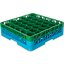 RW30-C413 - OptiClean™ NeWave™ Color-Coded Glass Rack with Integrated Extender 30 Compartment - Green-Carlisle Blue