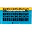 RG25-4C411 - OptiClean™ 25-Compartment Divided Glass Rack with 4 Extenders 10.3" - Yellow-Carlisle Blue