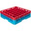 RW30-C410 - OptiClean™ NeWave™ Color-Coded Glass Rack with Integrated Extender 30 Compartment - Red-Carlisle Blue