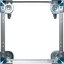 C2222A14 - E-Z Glide™ Open Aluminum Dolly With Handle 20.63" x 20.63" x 36.5" - Carlisle Blue