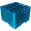 RW30-414 - OptiClean™ NeWave™ Glass Rack with 5 Integrated Extenders 30 Compartment - Carlisle Blue