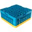 RG25-3C411 - OptiClean™ 25-Compartment Divided Glass Rack with 3 Extenders 8.72" - Yellow-Carlisle Blue