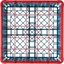 RG25-3C410 - OptiClean™ 25-Compartment Divided Glass Rack with 3 Extenders 8.72" - Red-Carlisle Blue
