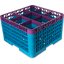 RG9-5C414 - OptiClean™ 9-Compartment Divided Glass Rack with 5 Extenders 11.9" - Lavender-Carlisle Blue