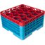 RW20-3C410 - OptiClean™ NeWave™ Color-Coded Glass Rack with 4 Integrated Extenders 20 Compartment - Red-Carlisle Blue