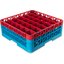 RG36-2C410 - OptiClean™ 36-Compartment Divided Glass Rack with 2 Extenders 7.12" - Red-Carlisle Blue