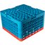 RG16-5C412 - OptiClean™ 16-Compartment Divided Glass Rack with 5 Extenders 11.9" - Orange-Carlisle Blue