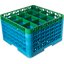 RG16-5C413 - OptiClean™ 16-Compartment Divided Glass Rack with 5 Extenders 11.9" - Green-Carlisle Blue