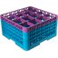 RG16-4C414 - OptiClean™ 16-Compartment Divided Glass Rack with 4 Extenders 10.3" - Lavender-Carlisle Blue