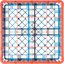 RG16-1C412 - OptiClean™ 16-Compartment Divided Glass Rack with 1 Extender 5.56" - Orange-Carlisle Blue