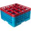 RG16-4C410 - OptiClean™ 16-Compartment Divided Glass Rack with 4 Extenders 10.3" - Red-Carlisle Blue