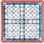 RG16-3C412 - OptiClean™ 16-Compartment Divided Glass Rack with 3 Extenders 8.72" - Orange-Carlisle Blue