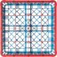 RG16-2C410 - OptiClean™ 16-Compartment Divided Glass Rack with 2 Extenders 7.12" - Red-Carlisle Blue