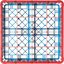 RG16-1C410 - OptiClean™ 16-Compartment Divided Glass Rack with 1 Extender 5.56" - Red-Carlisle Blue