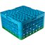 RG16-4C413 - OptiClean™ 16-Compartment Divided Glass Rack with 4 Extenders 10.3" - Green-Carlisle Blue