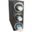 C2903 - EZ-Fit 3-Slot Vetrtical Countertop Cup Dispenser Cabinet with Metal Trim Ring 8 - 46 oz - Black  - Chrome