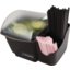BD2002CAR - Mini Dome Condiment Holder with Snap-On Caddy 1 qt - Black  - Black