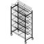 DX1173X100 - Dinex® Drying and Storage Cart (Holds 100 Domes or 200 Bases) 40" x 20.25" x 73" - Stainless Steel