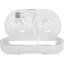 R4070WHCL - Summit Twin 9" Jumbo Bath Tissue Dispenser, 3.25" core, White/Clear  - Clear