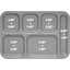 614R25 - Right-Hand 6-Compartment ABS Tray 10" x 14" - Tan