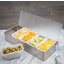 38705C - 5 pt Condiment Caddies w/ One-Piece Lid 14-3/4", 5-5/8", 3-3/8" - Stainless Steel