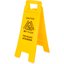 3690904 - Flo-Pac® Economy Wet Floor Sign (English/Spanish/German) 25"h x 11"w - Yellow