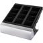 MODL29001 - Shallow Tray 3-Divider Modular Organizer 6.25" x 17.5" x 3.25" - Stainless Steel / Black  - Black