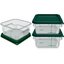 11950-307 - Squares Polycarbonate Food Storage Containers & Lids - 3-Pack 2 qt - Clear