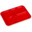 P61405 - Left-Hand 6-Compartment Polypropylene Tray 10" x 14" - Red