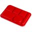 P61405 - Left-Hand 6-Compartment Polypropylene Tray 10" x 14" - Red