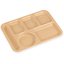 614PC25 - Left-Hand 6-Compartment Polycarbonate Tray 10" x 14" - Tan