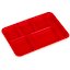 P614R05 - Right-Hand 6-Compartment Polypropylene Tray 10" x 14" - Red