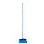 3686314 - Duo-Sweep® Wide Light Industrial Lobby Broom, Flagged With Blue Metal Threaded Handle  - Blue