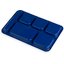 P614R14 - Right-Hand 6-Compartment Polypropylene Tray 10" x 14" - Blue