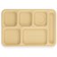 P614R25 - Right-Hand 6-Compartment Polypropylene Tray 10" x 14" - Tan