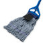 369418S14 - MED BLUE LOOPED-END MOP W/GREEN BAND - BLUE W/ SCR