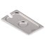 607130CS - DuraPan™ Stainless Steel Hotel Pan Slotted Handled Cover 1/3 Size