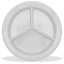 4351602 - Dallas Ware® Melamine 3-Compartment Deep Plate 9" - White